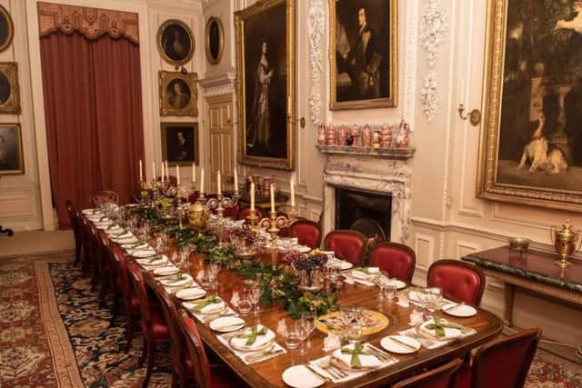 Dinner table set for the Downton dinner
