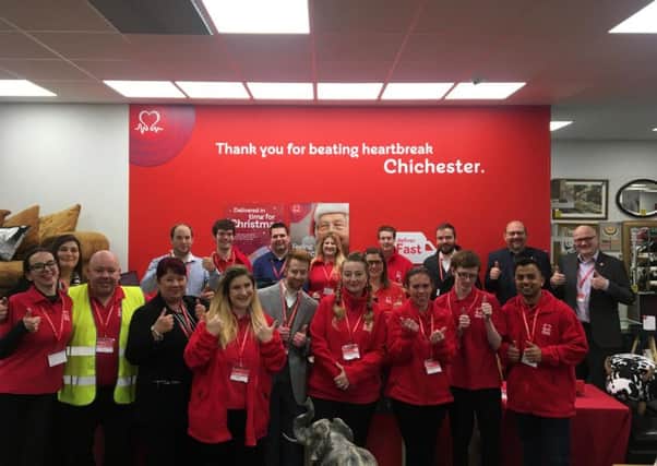 Happy staff at the new British Heart Foundation store in South Street