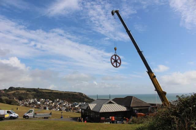 The wheel being removed in September. Picture: Hastings Borough Council