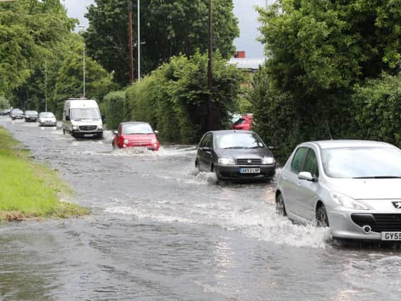Flooding on a Sussex road
