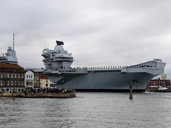 HMSPrince of Wales, the second of two aircraft carriers designed and constructed for the Royal Navy, sailed into her home port of Portsmouth Naval Base for the first time today (Saturday, November 16). Photo: Aircraft Carrier Alliance