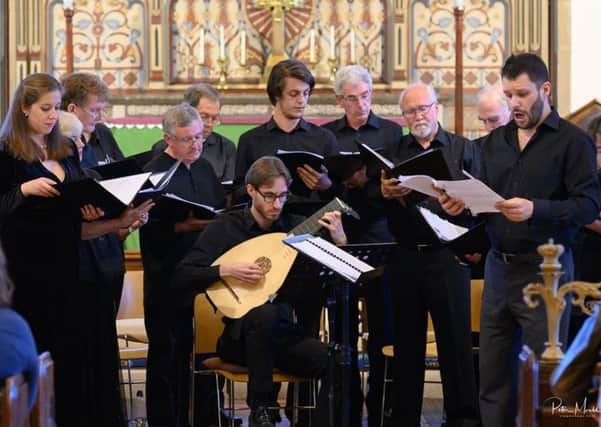 The Hastings Philharmonic Chamber Choir with Marcio da Silva and Cedric Meyer on lute. Photo by Peter Mould