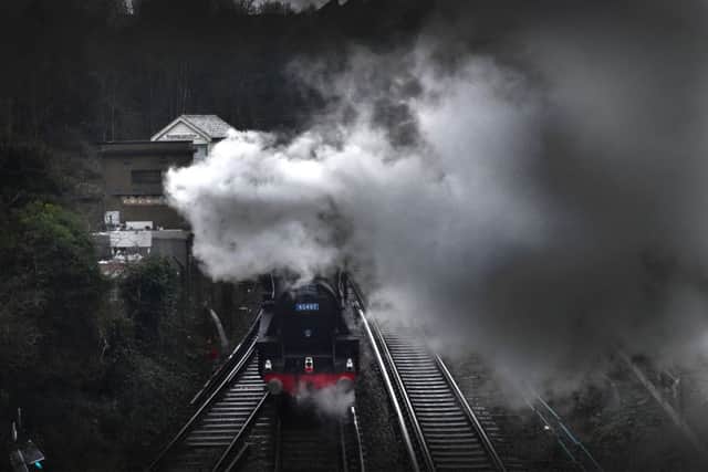 The steam train travelled through Hastings and St Leonards today SUS-191126-162606001