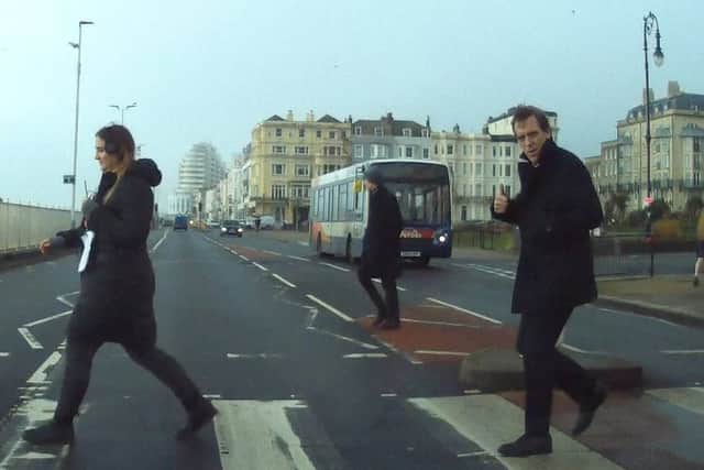 Hugh Laurie in St Leonards SUS-200901-125614001 (dash cam video still image)