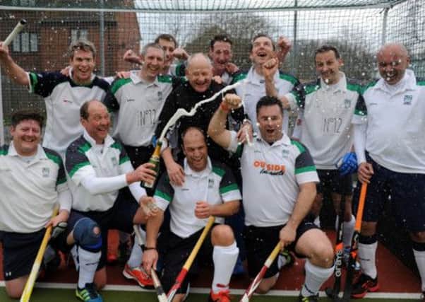 Chichester Friars celebrate their title win  Picture by Kate Shemilt C130341-12