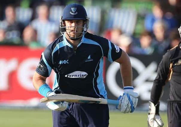 Kirk Wernars in action for the Sharks against Warwickshire Bears at The PROBIZ County Ground,