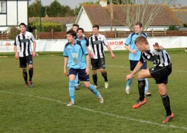 James Ford strikes home Pagham's first  Picture by Roger Smith
