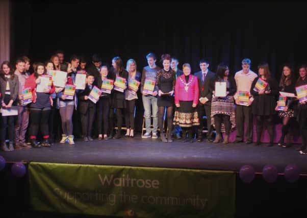 Youngsters at the Arun Youth Community Awards, in Littlehampton