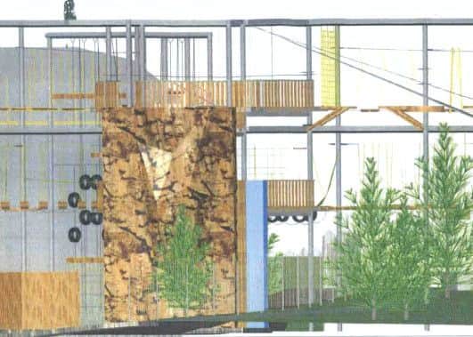 Artist's impression of DC Leisure's planning application for a 'high rope course' at the Pavilions Leisure Centre, Horsham