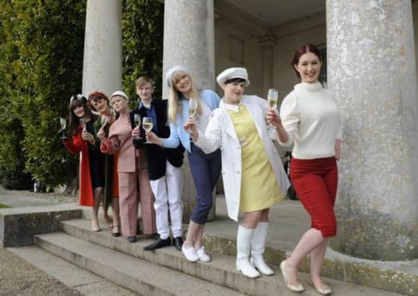 Period Dress at The Goodwood Motor Sport Press Day at Goodwood House  Picture: Malcolm Wells (13782-5632)