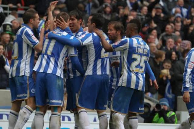 Albion celebrate against Palace