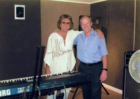 Lyle Milner with Keith Emerson at Ivy Arch Studios in Worthing in 2005