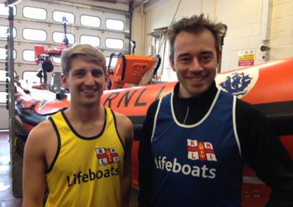 RNLI crewmen Rob Devo and Howard Crompton will be running the Brighton Marathon for the lifeboat charity