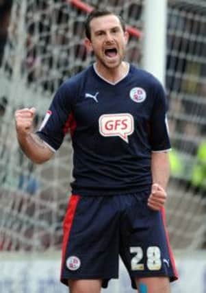 Walsall V Crawley - Crawley's Paul Hayes' celebrates his goal against Walsall (Pic by Jon Rigby)