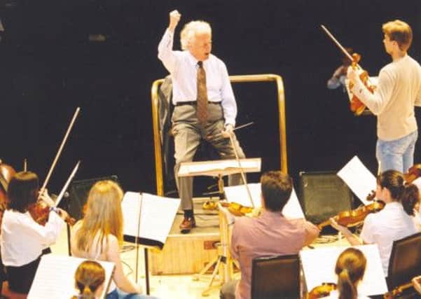 Sir Colin Davis conducting Christs Hospital 450th anniversary concert at the Barbican in 2003.