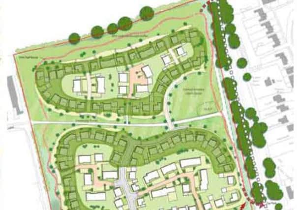Indicative plans for West End Lane devleopment, where Barratt Homes are planning for 160 homes west of Henfield.