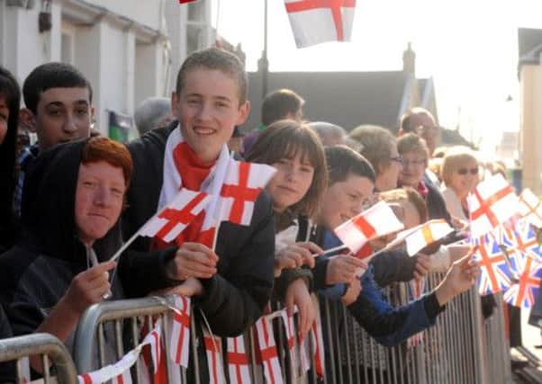 Year 10 pupils from Glenwood School, supporting the troops.

Picture by Louise Adams C130561-7 Emsworth Parade