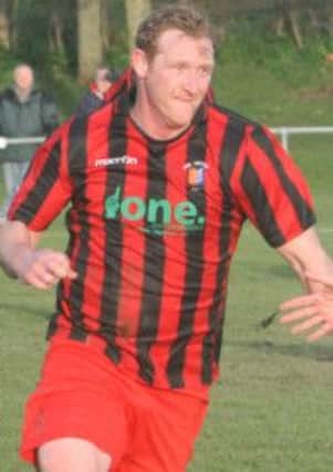 Andy Atkin struck twice for Rye United against East Preston. Picture by Terry S. Blackman