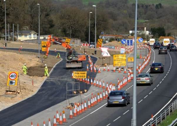 The north bound junction of the A23 at Warninglid has final works carried out prior traffic being able to use it on Tuesday afternoon