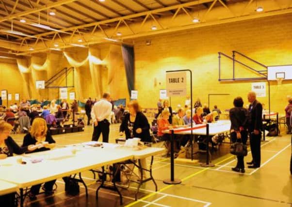 County Council election count at Christs Hospital, Horsham. Photo by Derek Martin
