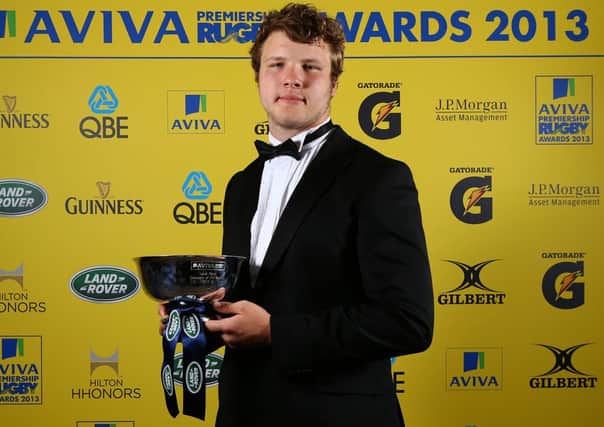 Land Rover Discovery of the Season Award winner Joe Launchbury (Photo by Jan Kruger/Getty Images)