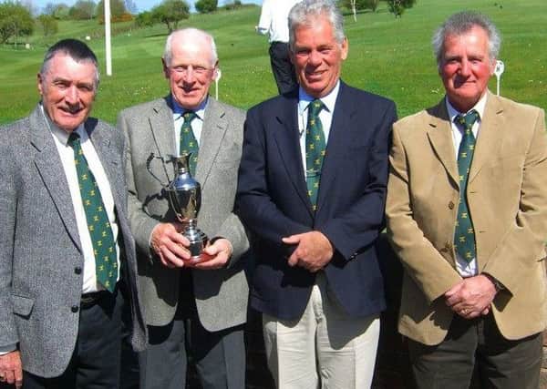Cowdray Park seniors with the Pyecombe vets' open trophy