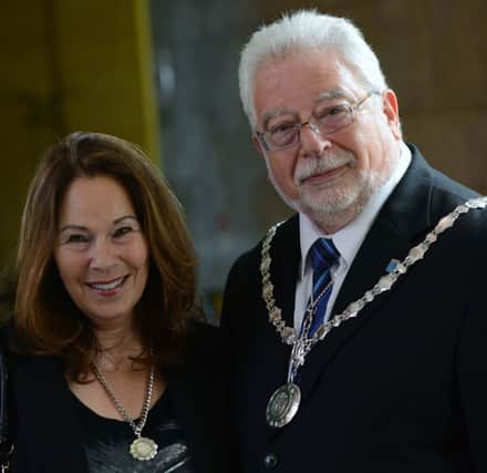 W216014H13 New chairman of Adur District Council, Mike Mendoza, with his wife Jennifer