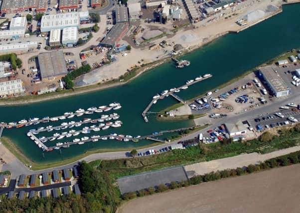 Littlehampton Marina (bottom of picture), part of the West Bank site allocated for 1,000 homes in the local plan