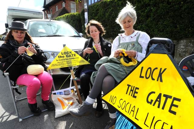 protesters near Bramble Hall, opposed to Cuadrilla's plans