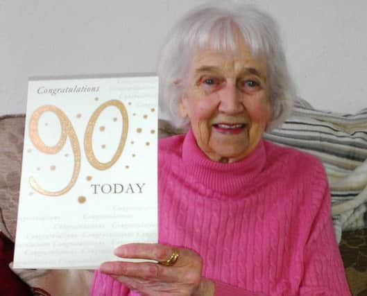 Joyce Alcott from Shoreham with one of her 90th birthday cards