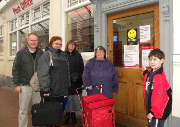 Customers visit  The Arcades closed post office as it goes on strike for the fifth time, on Tuesday