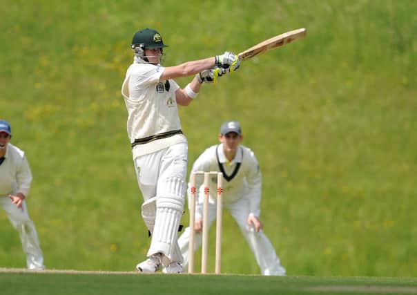 L23170H13 Australia A cricket at Arundel Castle Cricket Club. Pictured batting is Troy Cooley XI's Steve Smith