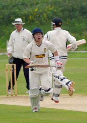 Leo Cammish and Elliot Hooper add a run to Hastings Priory's total against Chichester Priory Park last weekend. Picture by Steve Hunnisett (eh23015c)