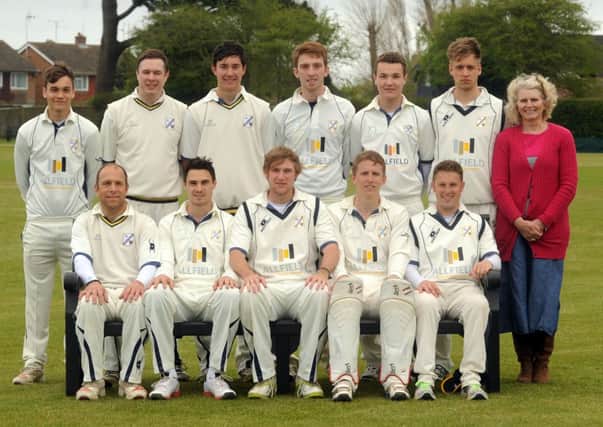 Middleton CC with their scorer Judith Burrows  Picture by Louise Adams C130624-1