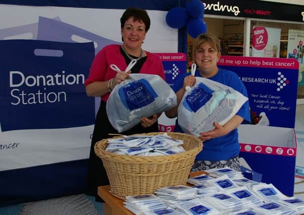 Gill Buchanan (left) at this year's Donation Station
