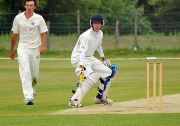 Bradley Payne at the crease during a game-changing innings for Crowhurst Park against Bexhill. Picture by Steve Hunnisett (eh25019c)