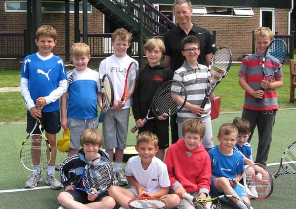 The mini orange tournament line-up at Chichester, with referee Peter Cook