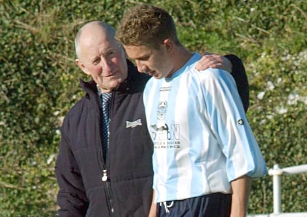 John Suter (left) during his spell as Worthing United manager
