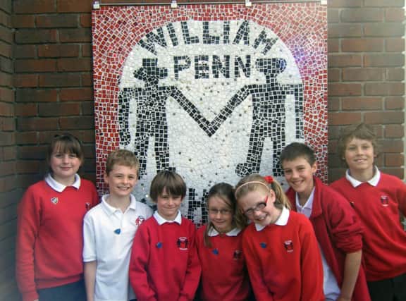 Pupils at William Penn School pictured late last year with their mosaic