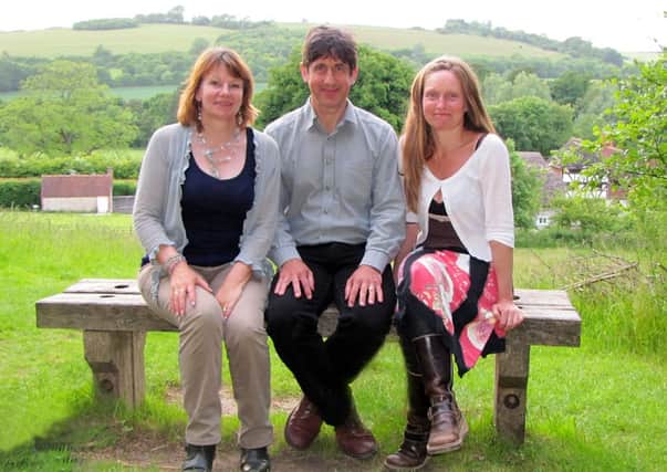 Chris Hare, centre, with Emily Longhurst and Ann Feloy who together led a project to revive of ancient folk songs in Burpham