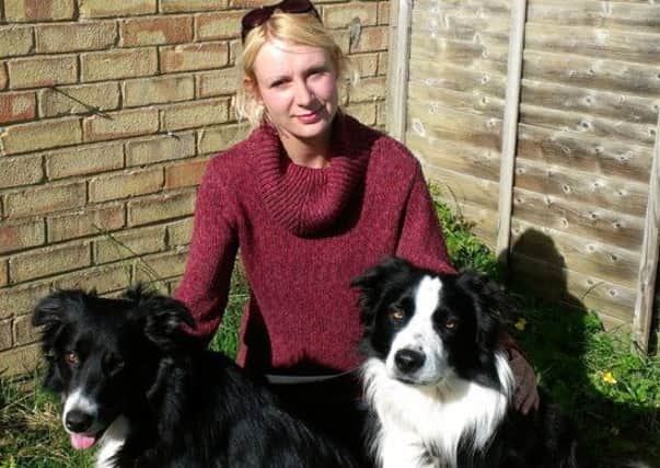 Alex with two of her border collies