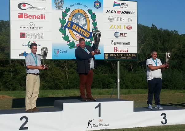 George Digweed on top of the podium at the European Championships