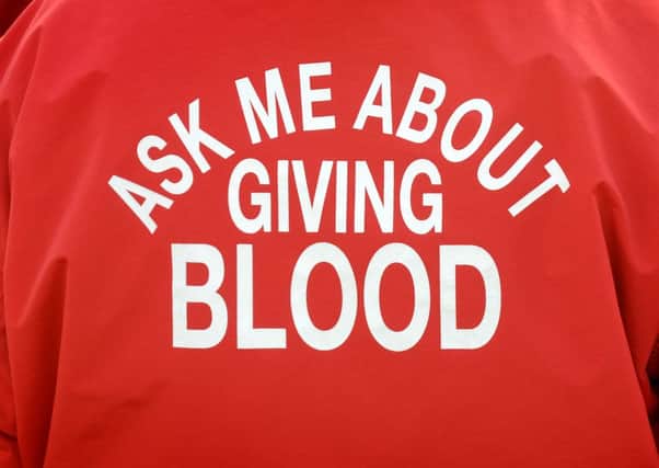 A top worn by a member of NHS Blood and Transplant
