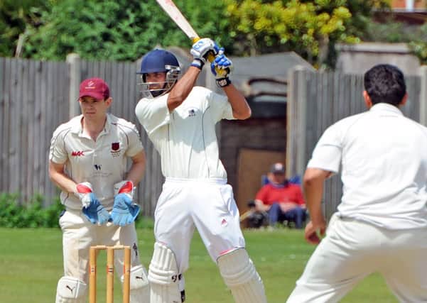 JPCT 290613 Cricket, Roffey v Preston Nomads. Rohit Jagota batting for Roffey. Photo by Derek Martin