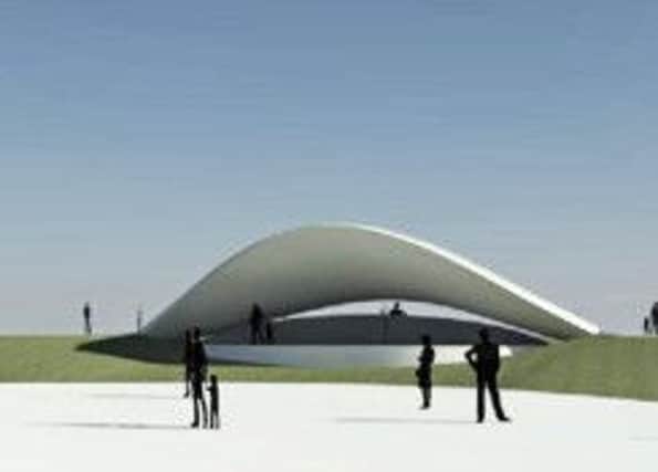 An illustration of how the curved structure of The Stage by the Sea could look on Littlehampton seafront