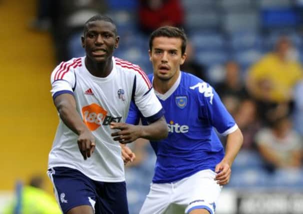 Agonit Sallaj is friendly action for Pompey against Bolton last summer