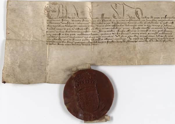 The Chichester deed bearing the royal seal