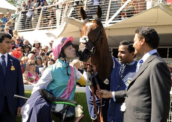 Frankel and Tom Queally get the plaudits after winning the 2012 Sussex Stakes  Picture by Malcolm Wells 122528