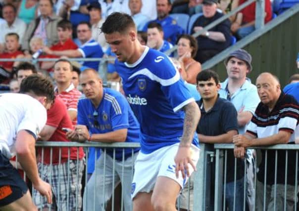 Sonny Bradley in action for Pompey at Westleigh Park   Picture: Ian Hargreaves