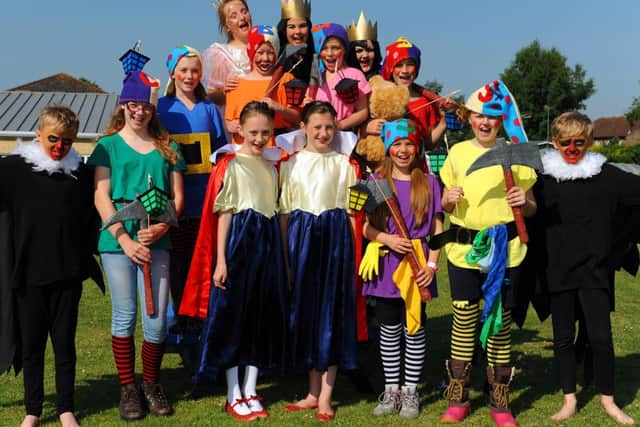 JPCT 060713 S13281099x Pulborough. St Mary's school. Snow White and the Seven Dwarves school production in a Big Top  -photo by Steve Cobb
